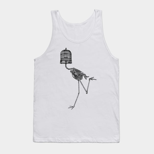 Running bird skeleton Tank Top by kiryadi